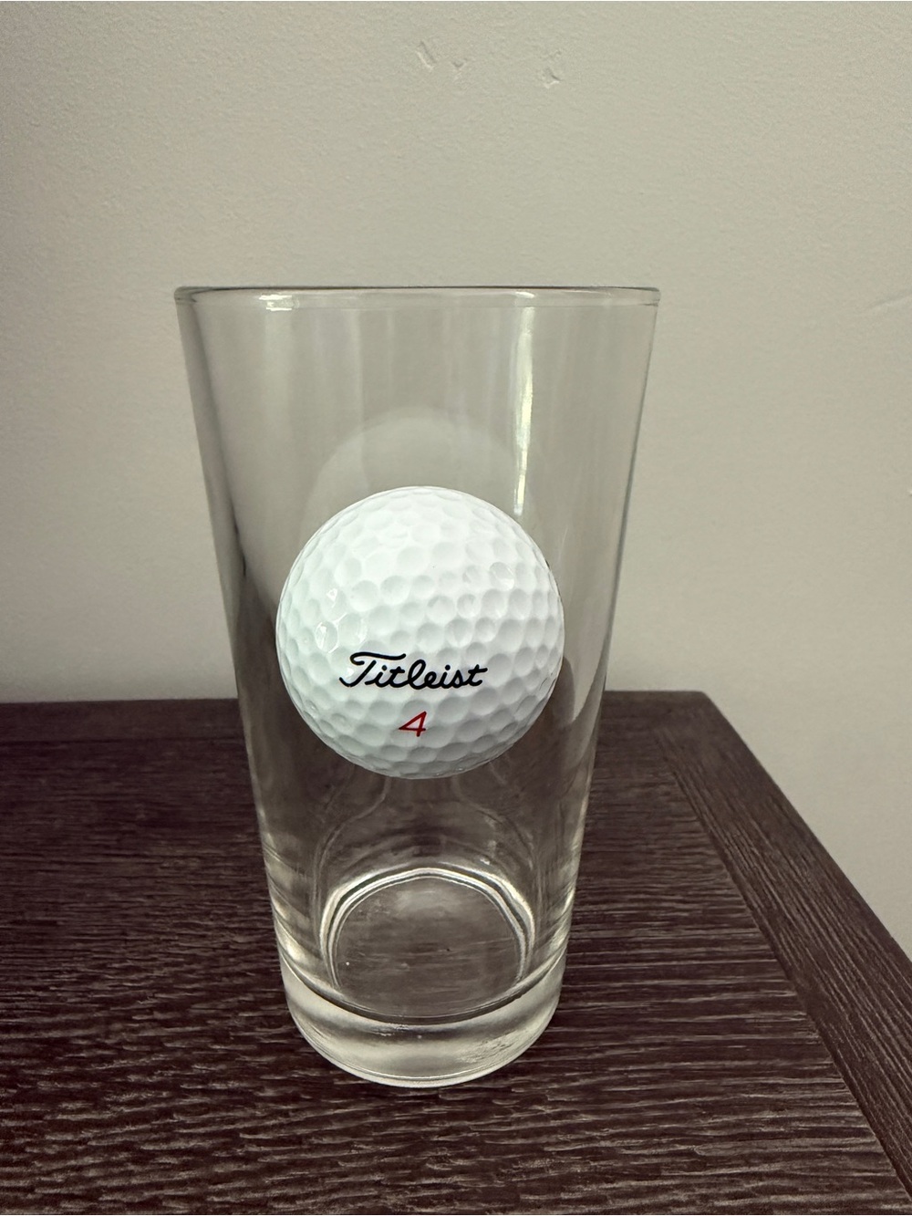 Titleist Clear Glass Tumbler with White Golf Ball Decal
